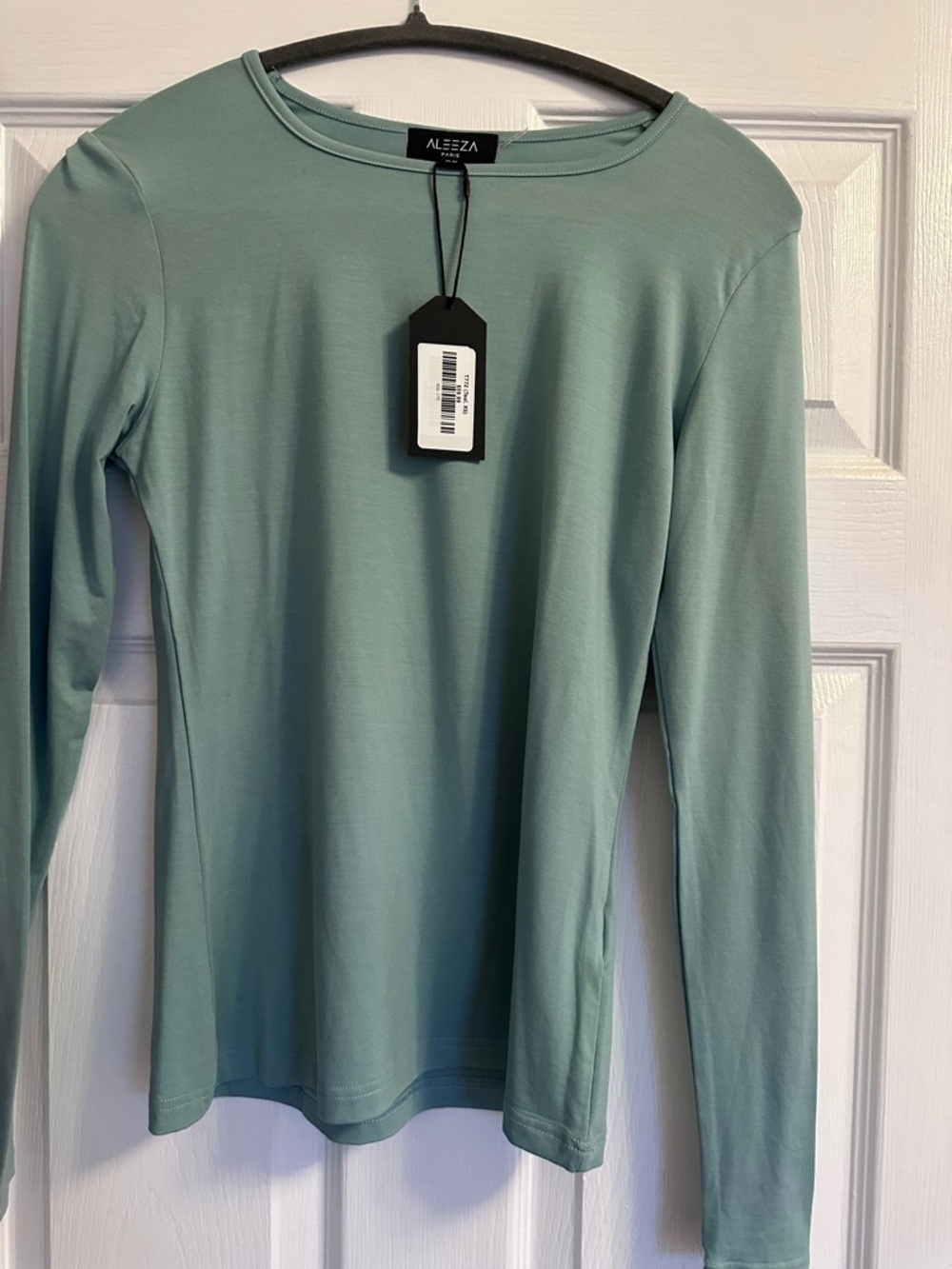 Aleeza Women's Long-Sleeve Crewneck Top in Sage